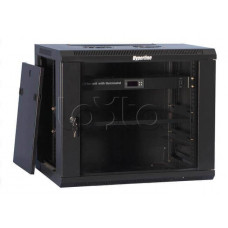 Шкаф настенный 19", 27U, 1304x600х450 мм, со стеклянной дверью Hyperline TWM-2745-GR-RAL9004