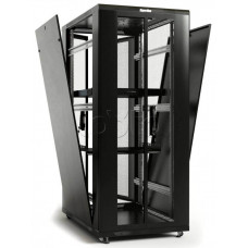 Шкаф напольный 19", 42U, 2055x800х1200 мм, передняя и задняя распашные перфорированные двери (75%), ручка с замком Hyperline TTC2-4282-DD-RAL9004