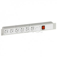 Блок на 6 розеток 2К+З для 19" шкафов Legrand 033278
