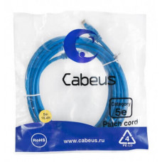 Патч-корд UTP, категория 5е, 5 м, неэкранированный, синий Cabeus PC-UTP-RJ45-Cat.5e-5m-BL