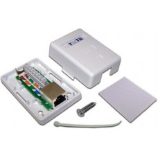 Розетка настенная 1 порт RJ-45 категории 5е, UTP (белая) TWT TWT-SM1-45-WH