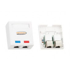 Розетка RJ45 2 порта, кат.6 белая NIKOMAX (NMC-WO2UE2-WT)