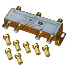 Делитель телевизионный ТВx6 + 7 шт. F BOX 5-1000 МГц GOLD (5шт/уп) REXANT 05-6104-1