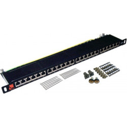 Патч-панель 19", 24 порта RJ-45, категория 6, STP, 0.5U, компактная LANMASTER LAN-PPC24S6