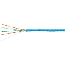Кабель витая пара UTP (U/UTP), категория 5e, 4 пары 0,51мм (24 AWG), одножильный, синий (305 м) Cabeus UTP-4P-Cat.5e-SOLID-BL