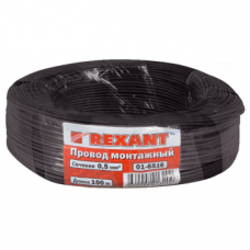 Провод ПГВА 1 х 0.50мм?, 100м, ЧЕРНЫЙ REXANT 01-6516