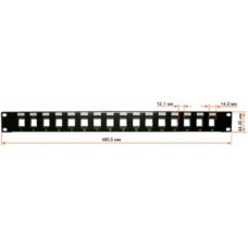 Патч-панель наборная 19", экранированная, 16 портов, 1U LANMASTER LAN-PP16OK-STP