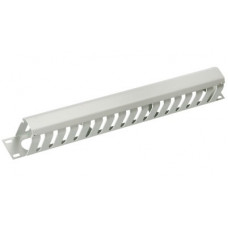 Органайзер кабельный19" 1U с крышкой, металлический (серый) Cabeus JB07-1U-GY