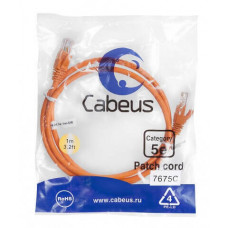 Патч-корд UTP, категория 5e, 1 м, неэкранированный, оранжевый Cabeus PC-UTP-RJ45-Cat.5e-1m-OR