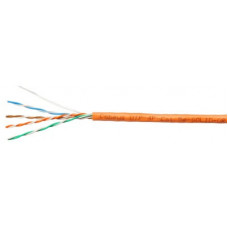 Кабель витая пара UTP (U/UTP), категория 5e, 4 пары 0,51мм (24 AWG), одножильный, оранжевый (305 м) Cabeus UTP-4P-Cat.5e-SOLID-OR