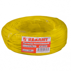 Провод ПГВА 1 х 0.75мм?, 100м, ЖЕЛТЫЙ REXANT 01-6502