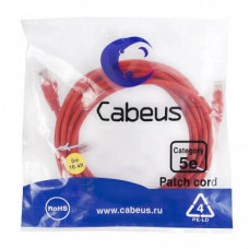 Патч-корд UTP, категория 5e, 5 м, неэкранированный, красный Cabeus PC-UTP-RJ45-Cat.5e-5m-RD