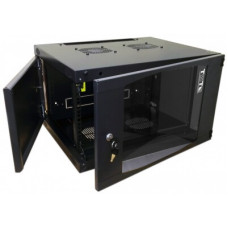 Шкаф настенный серии Next, 15U 550x450, стеклянная дверь, черный TWT TWT-CBWNG-15U-6x4-BK