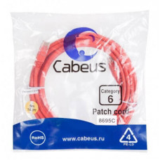 Патч-корд UTP, категория 6, 5 м, неэкранированный, красный Cabeus PC-UTP-RJ45-Cat.6-5m-RD