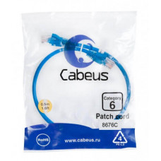 Патч-корд UTP, категория 6, 0.5 м, неэкранированный, синий Cabeus PC-UTP-RJ45-Cat.6-0.5m-BL