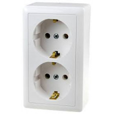 Розетка электрическа двойная наружная Schneider Electric RA16-238-B