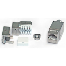 Вставка Keystone Jack RJ-45(8P8C), категория 6A, экранированная, 110 IDC, заделка с помощью NE-TOOL, белая Hyperline KJNE-8P8C-C6A-90-SH-F-WH