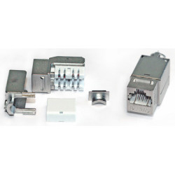 Вставка Keystone Jack RJ-45(8P8C), категория 6A, экранированная, 110 IDC, заделка с помощью NE-TOOL, белая Hyperline KJNE-8P8C-C6A-90-SH-F-WH