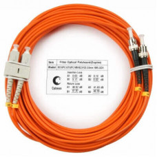 Шнур оптический duplex SC-ST 62,5/125 mm 25м LSZH Cabeus FOP-62-SC-ST-25m
