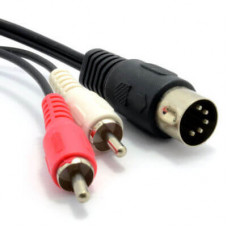 Шнур DIN 5PIN Plug - 2 RCA Plug 1.5 м GOLD (10шт/уп) REXANT 17-2512