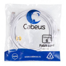 Патч-корд UTP, категория 6, 5 м, неэкранированный, белый Cabeus PC-UTP-RJ45-Cat.6-5m-WH