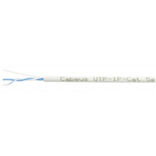 Кабель витая пара (UTP), категория 5e, 1 пара (24 AWG), одножильный (solid), серый (500 м) Cabeus UTP-1P-Cat.5e-SOLID