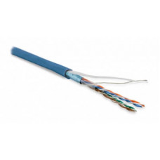 Кабель витая пара, экранированная F/UTP категория 5e, 4 пары (26 AWG), многожильный (patch), экран - фольга, LSZH, нг(С)-HF, от –20°C до +75°C, синий Hyperline FUTP4-C5E-P26-IN-LSZH-BL-100