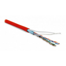 Кабель витая пара, экранированная F/UTP категория 5e, 4 пары (26 AWG), многожильный (patch), экран - фольга, LSZH, нг(С)-HF, от –20°C до +75°C, красный Hyperline FUTP4-C5E-P26-IN-LSZH-RD-100