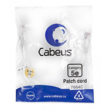 Патч-корд UTP, категория 5e, 0.3 м, неэкранированный, белый Cabeus PC-UTP-RJ45-Cat.5e-0.3m-WH