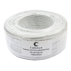 Кабель телефонный Cabeus TC 4x7x0.12-PATCH-INDOOR-PVC