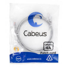 Патч-корд UTP, категория 6a, 10G, неэкранированный, LSZH, 1.5 м, серый Cabeus PC-UTP-RJ45-Cat.6a-1.5m-LSZH