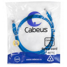 Патч-корд UTP, категория 6, 1 м, неэкранированный, синий Cabeus PC-UTP-RJ45-Cat.6-1m-BL