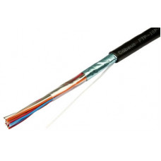 Кабель витая пара экранированная FTP (F/UTP), категория 3, 10 пар (24 AWG), одножильный (solid), для внешней прокладки, UV PE Cabeus FTP-10P-Cat.3-OUT