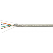 Кабель витая пара экранированная SFTP (SF/UTP), категория 5e, 4 пары 0,51мм (24 AWG), одножильный (305 м) Cabeus SFTP-4P-Cat.5e-SOLID-GY