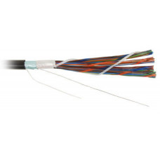 Кабель витая пара экранированный FTP (F/UTP), категория 3, 50 пар (24 AWG), одножильный (solid), для внешней прокладки, UV PE Hyperline FTP50-C3-SOLID-OUTDOOR (500 м)