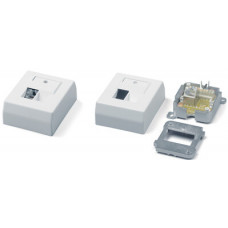 Розетка RJ-45, одинарная, категория 6, экранированная, настенная Hyperline SB-GTS1-8P8C-C6-SH-WH
