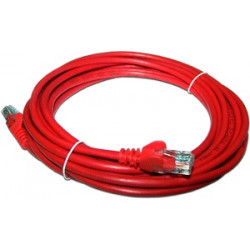 Патч-корд RJ45 - RJ45, 4 пары, UTP, категория 5е, 10 м, красный LANMASTER LAN-45-45-10-RD