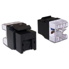 Вставка Keystone RJ45, кат.5E, UTP, 180 градусов, со встроенной шторкой, черный LANMASTER LAN-OK45U5E/180P-BK