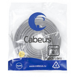Патч-корд UTP, категория 6, 20 м, неэкранированный, серый Cabeus PC-UTP-RJ45-Cat.6-20m