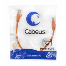 Патч-корд UTP, категория 5e, 0.3 м, неэкранированный, оранжевый Cabeus PC-UTP-RJ45-Cat.5e-0.3m-OR