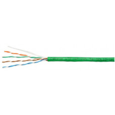 Кабель витая пара UTP (U/UTP), категория 5e, 4 пары 0,51мм (24 AWG), одножильный, зеленый (305 м) Cabeus UTP-4P-Cat.5e-SOLID-GN