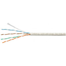 Кабель витая пара UTP (U/UTP), категория 5e, 4 пары 24AWG, одножильный, (305 м) Cabeus UTP-4P-Cat.5e-SOLID-GY