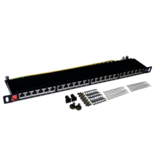 Патч-панель 19", 24 порта RJ-45, категория 5e, STP, 0.5U, компактная LANMASTER LAN-PPC24S5E