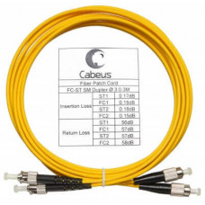 Шнур оптический duplex FC-ST 9/125 sm 3м LSZH Cabeus FOP(d)-9-FC-ST-3m