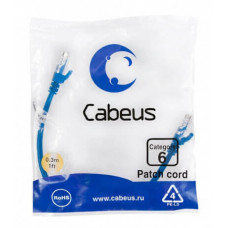 Патч-корд UTP, категория 6, 0.3 м, неэкранированный, синий Cabeus PC-UTP-RJ45-Cat.6-0.3m-BL