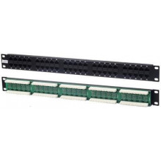 Патч-панель 19", 1U, 50 портов RJ-45, категория 5, Dual IDC (комп. раскладка, 2 пары на порт 1,2,3,6) Hyperline PP-19-50-8P8C-C5-110D