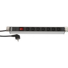Блок розеток c функцией контроля Hyperline SHT19-7IEC-S-2.5EU