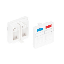 Вставка 45x45 KeyStone 2 порта NIKOMAX (NMC-PM2P-PF-WT)