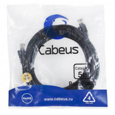 Патч-корд UTP, категория 5e, 5 м, неэкранированный, черный Cabeus PC-UTP-RJ45-Cat.5e-5m-BK