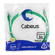 Патч-корд UTP, категория 5е, 1.5 м, неэкранированный, зеленый Cabeus PC-UTP-RJ45-Cat.5e-1.5m-GN